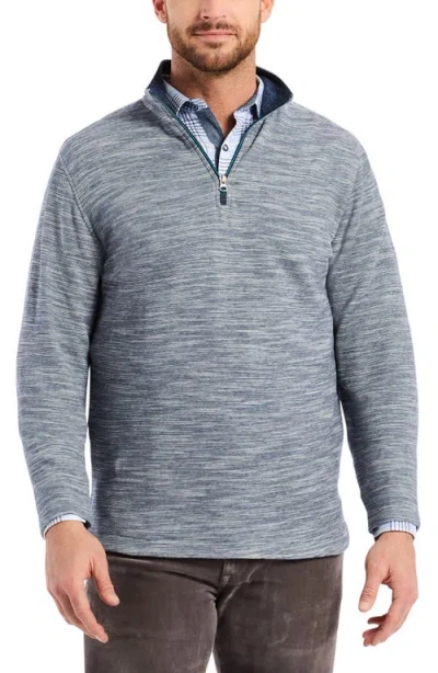 ROBERT GRAHAM ROBERT GRAHAM LEDSON SPACE DYE COTTON QUARTER ZIP TOP