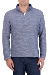 Robert Graham Ledson Space Dye Quarter Zip Top In Blue