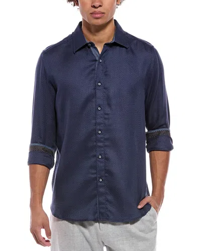 Robert Graham Leonard Classic Fit Woven Shirt In Blue