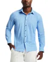 Robert Graham Leros Classic Fit Dot Print Knit Button-up Shirt In Blue