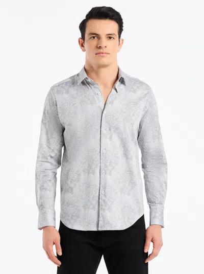 Robert Graham Lexington Floral Stretch Cotton Button-up Shirt In Gray