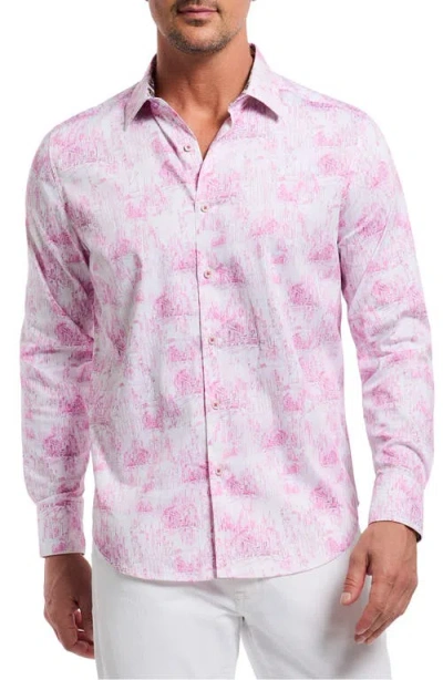 Robert Graham Liberty Stretch Button-up Shirt In Berry