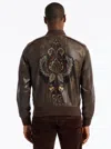 Robert Graham Limited Edition Gilded Outlaw Leather Jacket In Brown