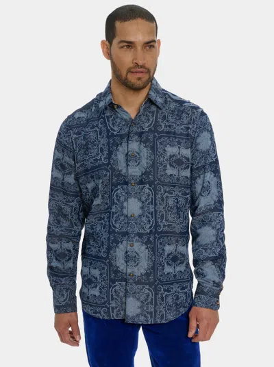 Robert Graham Limited Edition Ikebana Long Sleeve Button Down Shirt In Indigo