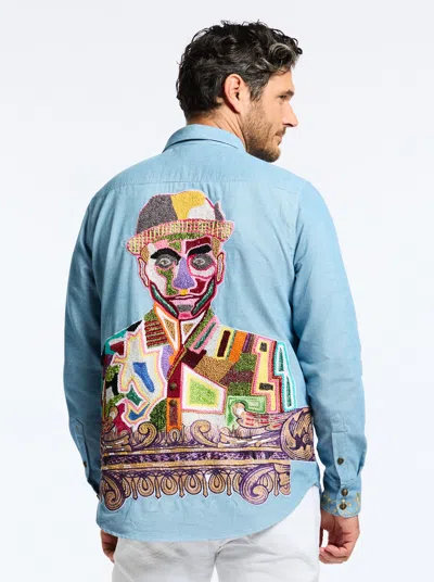 Robert Graham Limited Edition The Rg Man Long Sleeve Button Down Shirt In Blue
