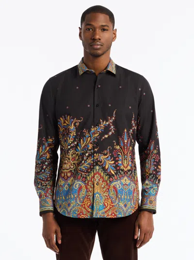 Robert Graham Limited Edition The Taj Mahal Long Sleeve Button Down Shirt In Black