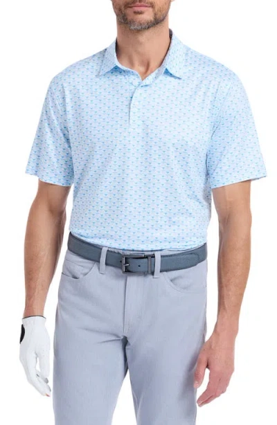 Robert Graham Links & Drinks Performance Golf Polo In Blue