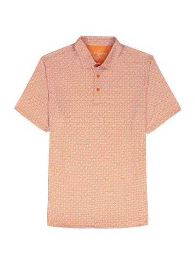 Robert Graham Links & Drinks Short Sleeve Polo In Orange