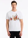 Robert Graham Liquid Skull Cotton Graphic T-shirt In White
