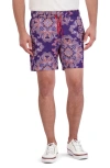 Robert Graham Loki Swim Trunks In Purple