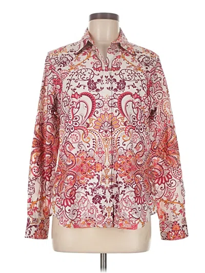 Pre-owned Robert Graham Long Sleeve Blouse In Pink