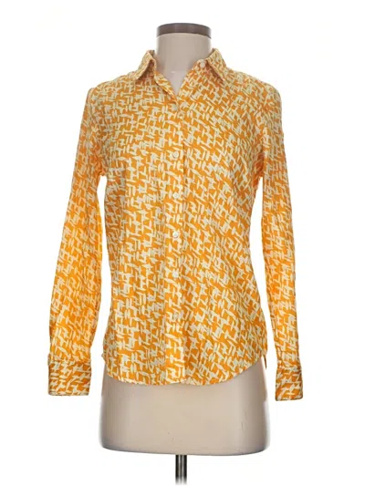 Pre-owned Robert Graham Long Sleeve Blouse In Yellow