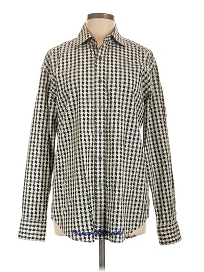 Pre-owned Robert Graham Long Sleeve Button Down Shirt In Blue