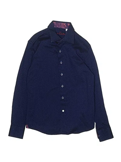 Pre-owned Robert Graham Kids' Long Sleeve Button Down Shirt In Blue