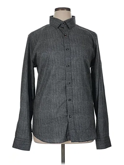 Pre-owned Robert Graham Long Sleeve Button Down Shirt In Gray