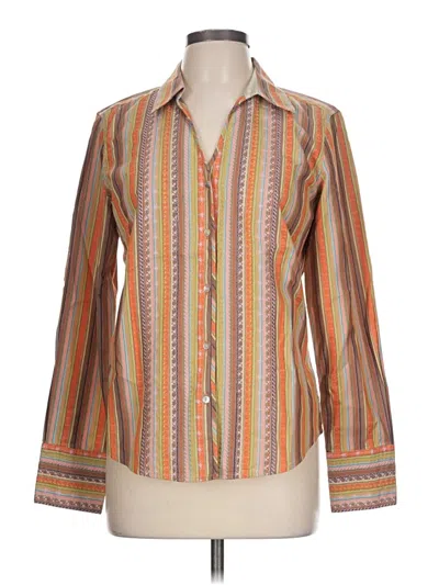 Pre-owned Robert Graham Long Sleeve Button Down Shirt In Orange