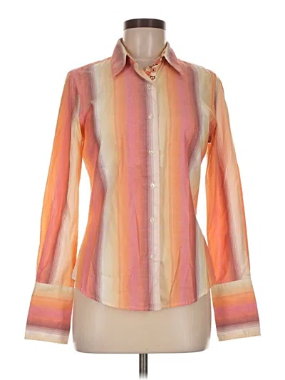 Pre-owned Robert Graham Long Sleeve Button Down Shirt In Orange