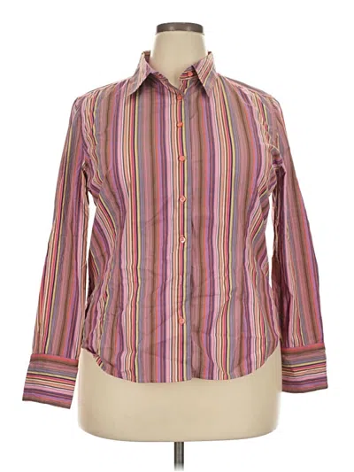 Pre-owned Robert Graham Long Sleeve Button Down Shirt In Purple