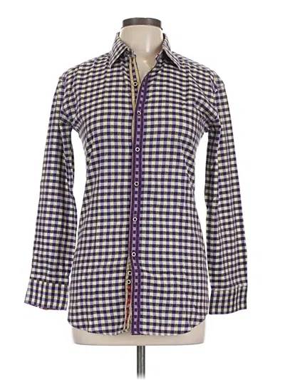 Pre-owned Robert Graham Long Sleeve Button Down Shirt In Purple