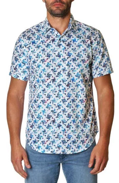 Robert Graham Lucero Pinwheel Short Sleeve Woven Button-up Shirt In Multi