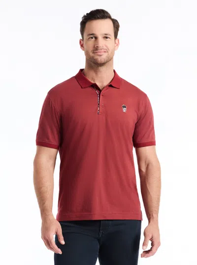 Robert Graham Lucifer Short Sleeve Polo In Burgundy