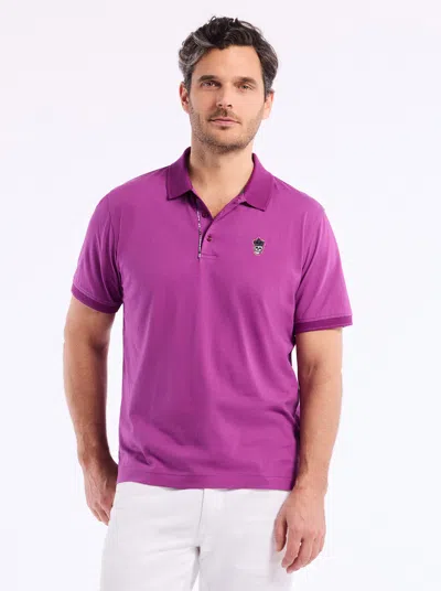 Robert Graham Lucifier Short Sleeve Polo In Purple