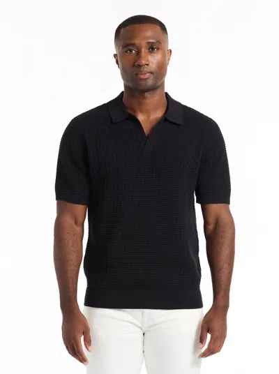 Robert Graham Macombs Short Sleeve Sweater Polo In Black