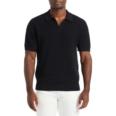 Robert Graham Macombs Sweater Polo Shirt In Black