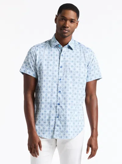 Robert Graham Madagascar Short Sleeve Button Down Shirt In Blue