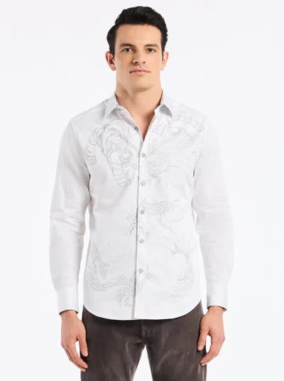 Robert Graham Maelstorm Long Sleeve Button Down Shirt In White