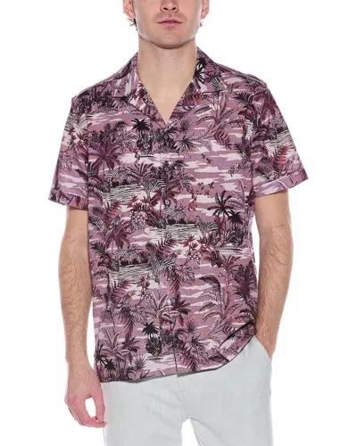 Robert Graham Makara Classic Fit Linen-blend Shirt In Purple