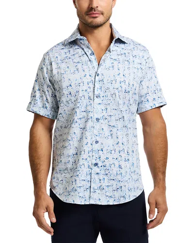 Robert Graham Makemo Short Sleeve Stretch Cotton Button-up Shirt In White