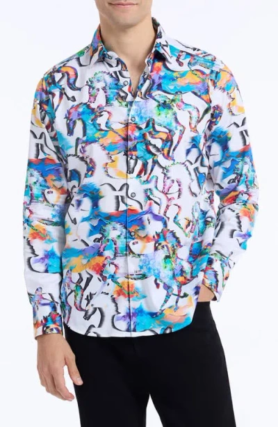 Robert Graham Mane Event Stretch Cotton Button-up Shirt In Multi