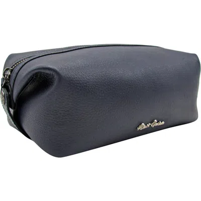 Robert Graham Manhattan Leather Dopp Kit In Navy