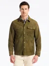 Robert Graham Manzo Goatskin Suede Field Jacket In Green