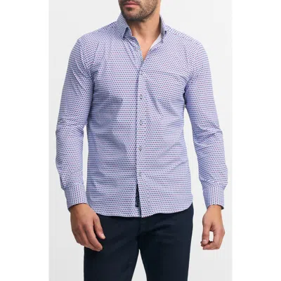 Robert Graham Marion Stretch Cotton Knit Button-up Shirt In Blue Multi