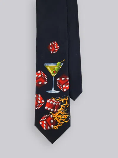 Robert Graham Martini & Dice Tie In Black
