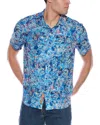 Robert Graham Mattera Short Sleeve Button Down Shirt In Blue