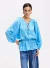 Robert Graham Mazie Long Sleeve Shirt In Light Blue