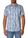 Shop Robert Graham Mckay Short Sleeve Button Down Shirt In Blue