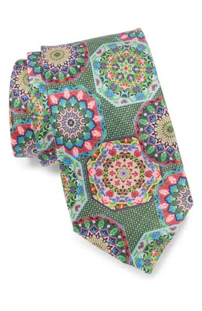 Robert Graham Medallion Silk Tie In Green