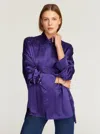 Robert Graham Melody Silk-blend Woven Shirt In Violet