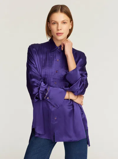 Robert Graham Melody Button Down Shirt In Violet