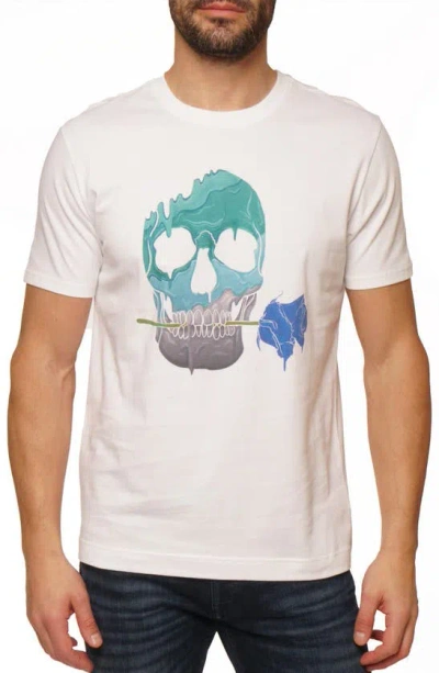 Robert Graham Melting Skull Cotton Graphic T-shirt In White