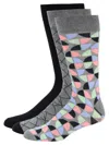 ROBERT GRAHAM MEN'S 3-PACK ASSORTED ABSTRACT DRESS SOCKS