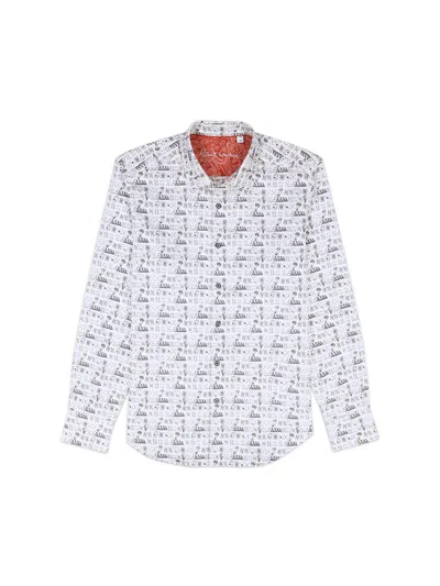 Robert Graham Men's 52 Pick Up Printed Stretch-cotton Shirt In White