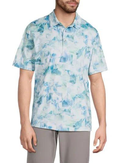 Robert Graham Men's Addis Print Polo In Light Blue