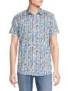 Robert Graham Agnew Short Sleeve Button Down Shirt In Blue
