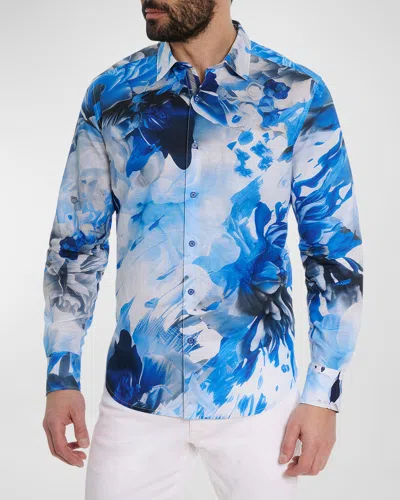 Robert Graham Men's Aidric Floral-print Sport Shirt In Blue