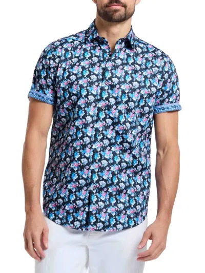 Robert Graham Men's Alred Floral Short Sleeve Shirt In Neutral
